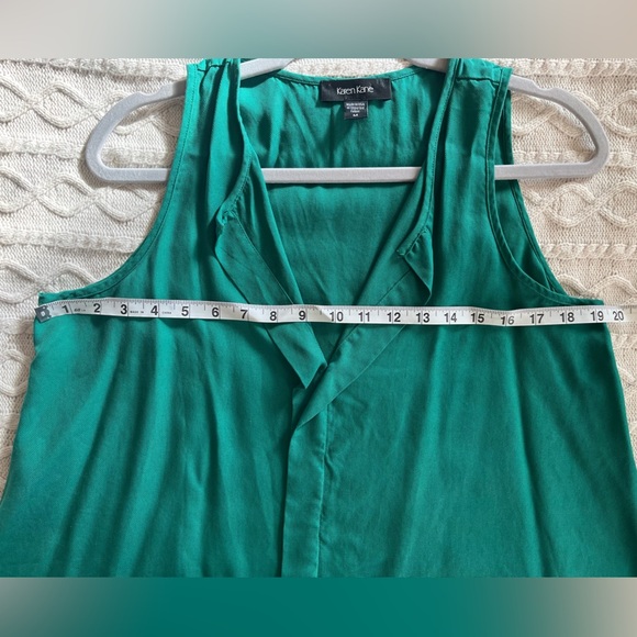 Karen Kane Sleeveless Asymmetrical Hunter Green Blouse Women’s Size Medium - Picture 2 of 12
